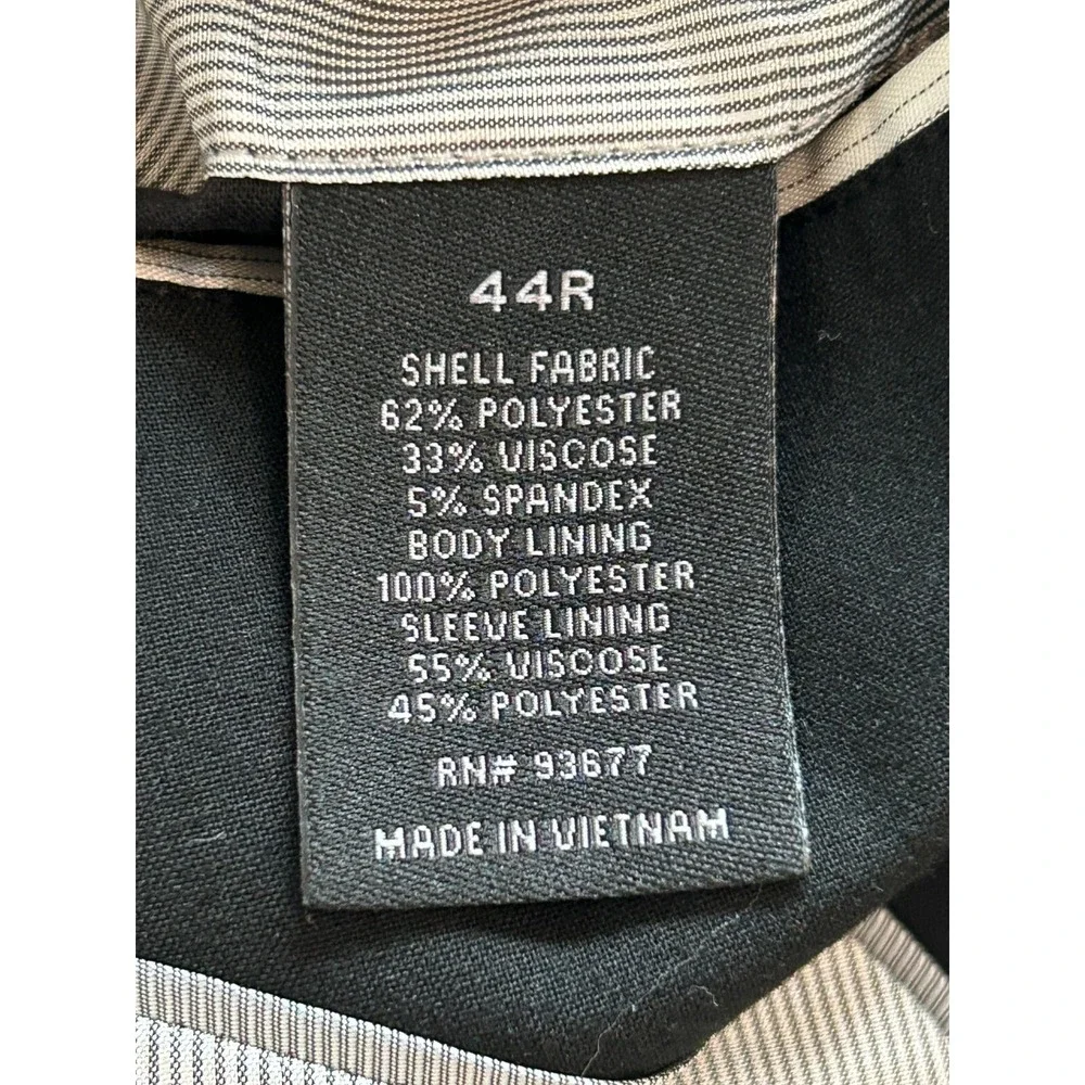 J Ferrar Super Slim Fit Black Mens Preppy Sports Coat Two Button Jacket Size 44R